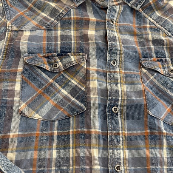 Mossimo Supply Co multicolored Plaid Button Up Long Sleeve Shirt Size Medium - Picture 3 of 8